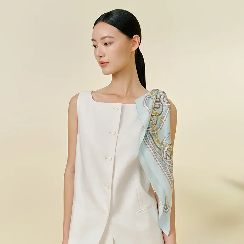 Printed silk scarf 36