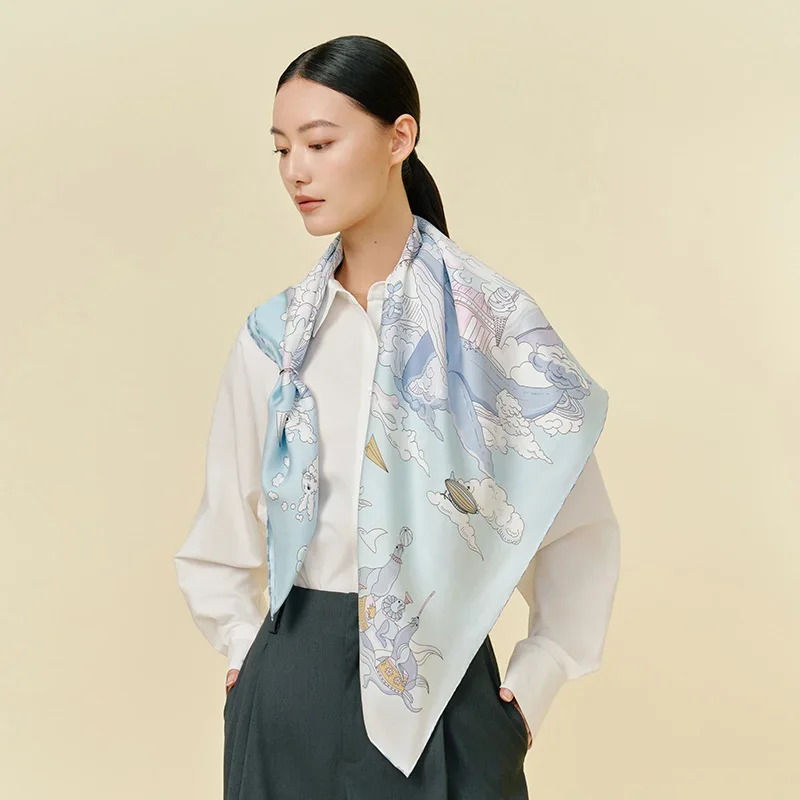 Silk twill scarf 46