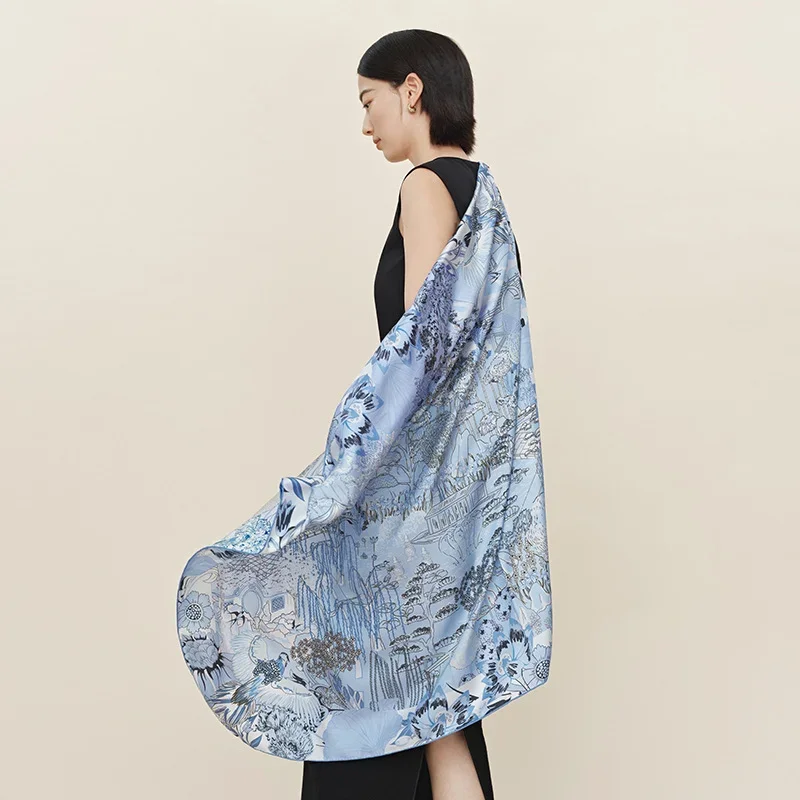 Printed silk scarf 66