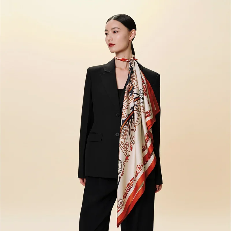 Silk twill scarf 76