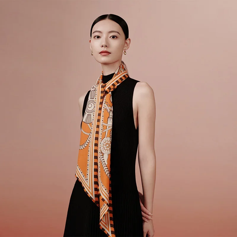 Printed silk scarf 81