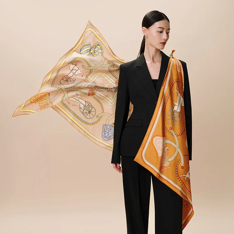 Square silk scarf 84