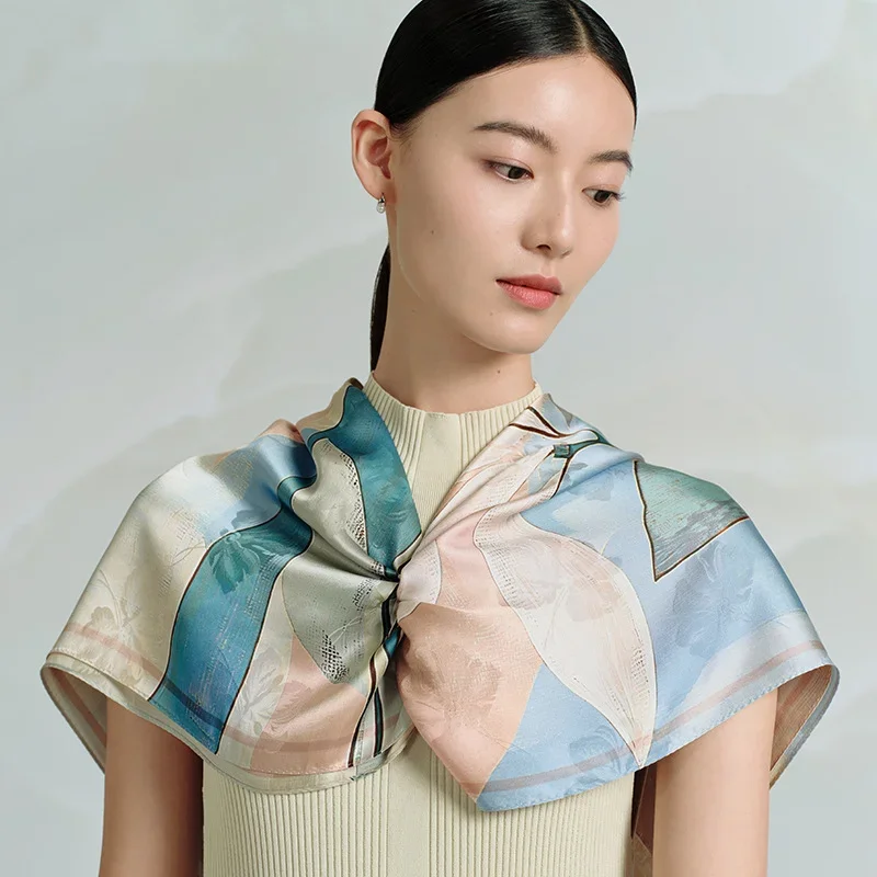 Silk twill scarf 91